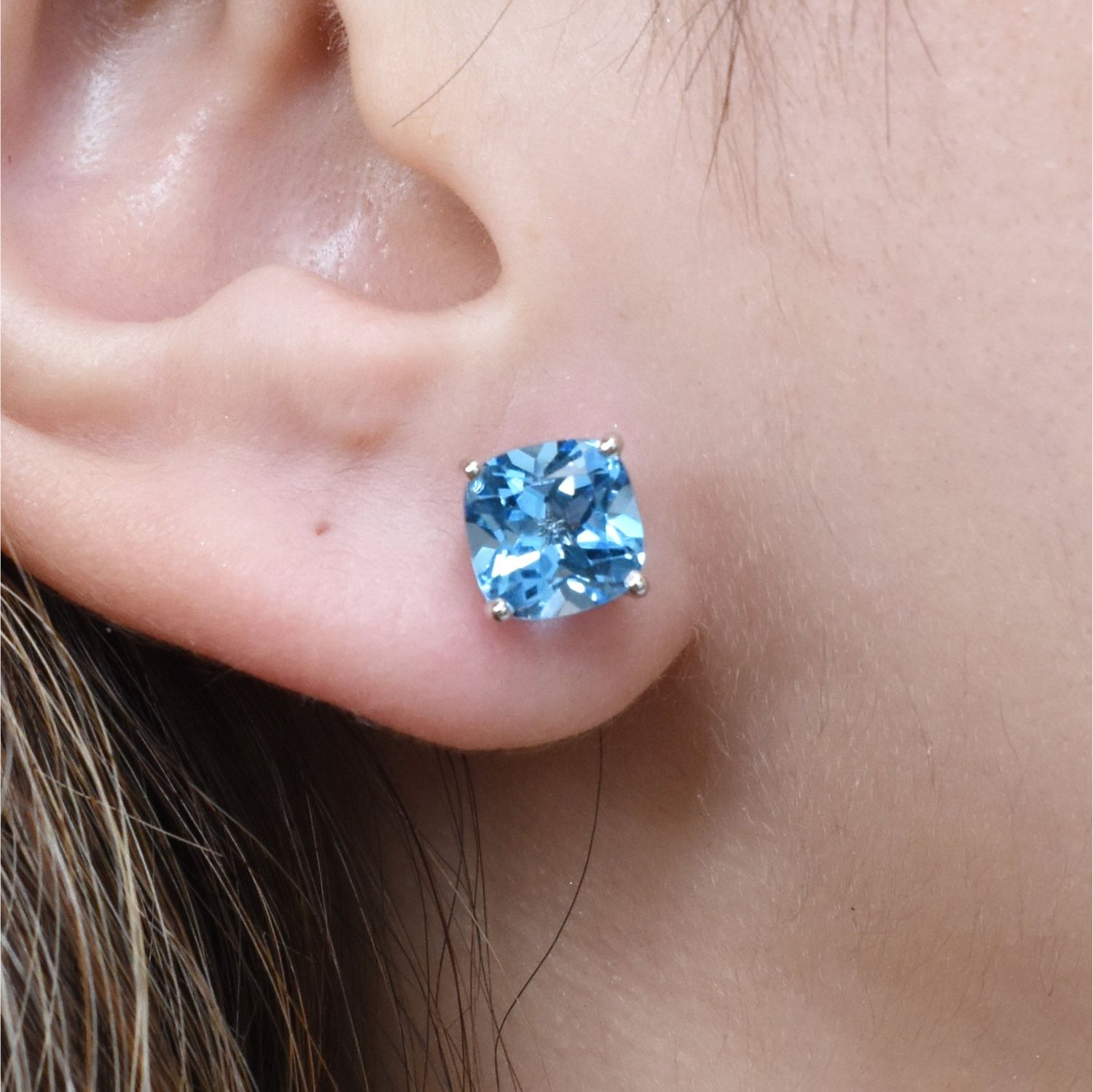 Aretes Topacios Azules