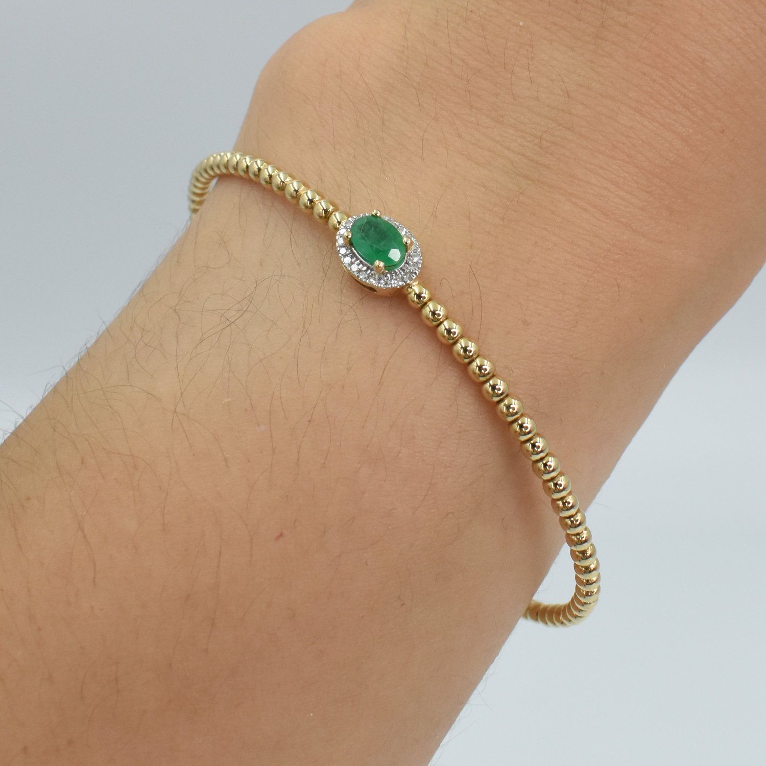Pulsera Esmeralda y Diamantes