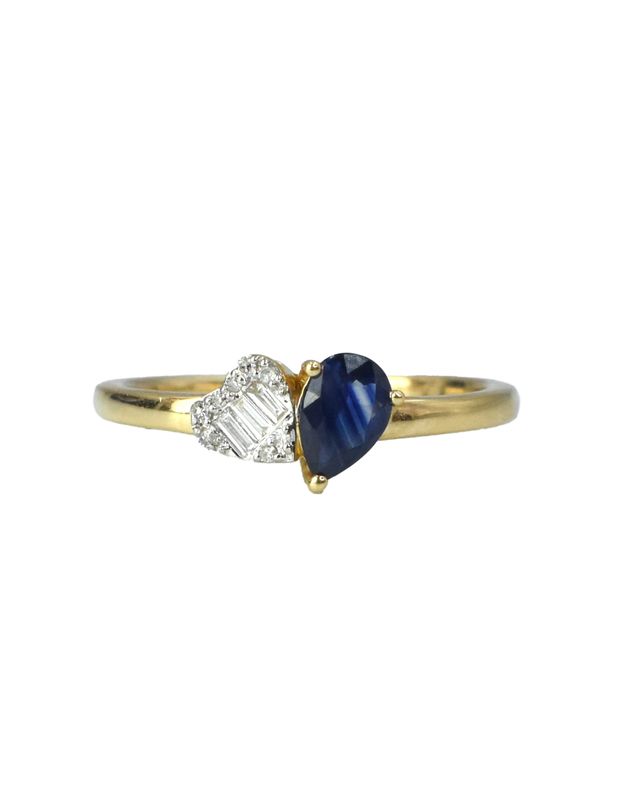 Anillo Tú y Yo Zafiro y Diamantes