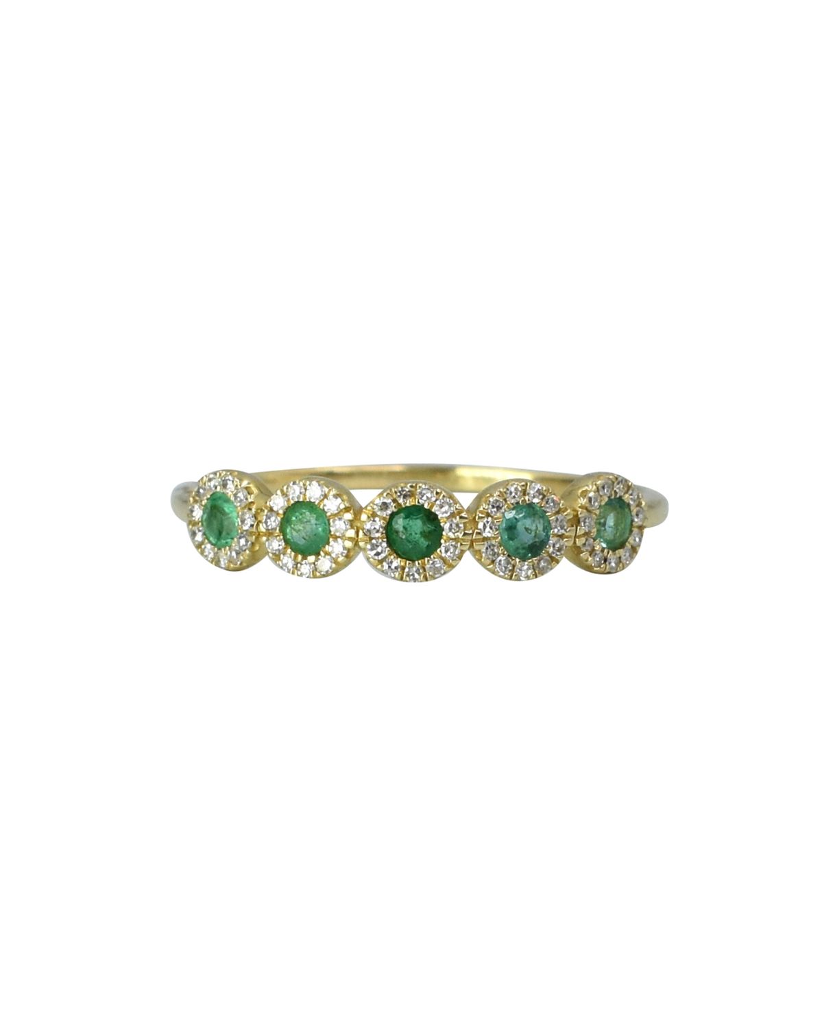 Anillo Esmeraldas y Diamantes