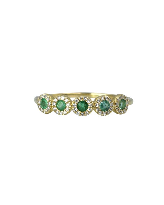 Anillo Esmeraldas y Diamantes