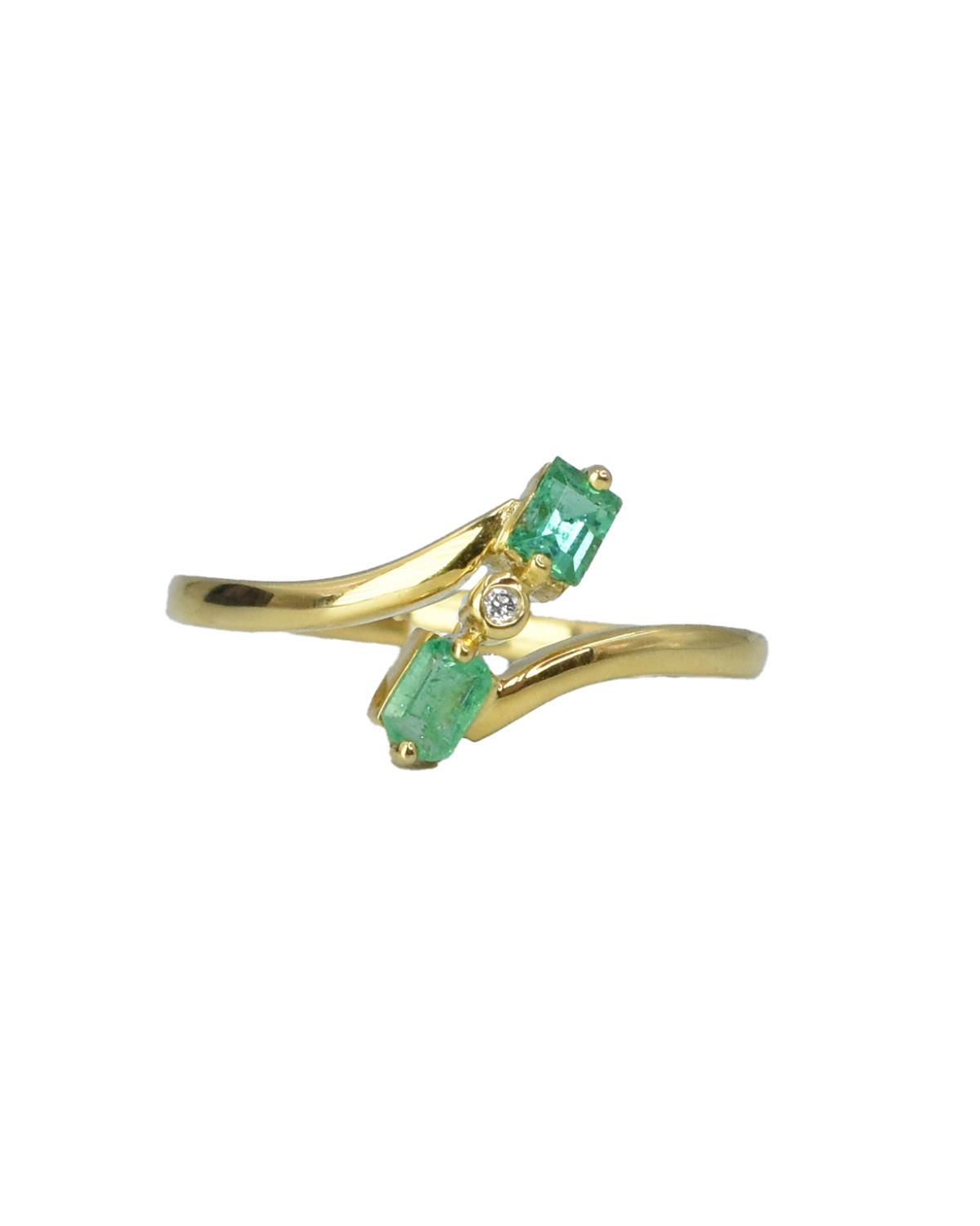 Anillo Esmeraldas y Diamante