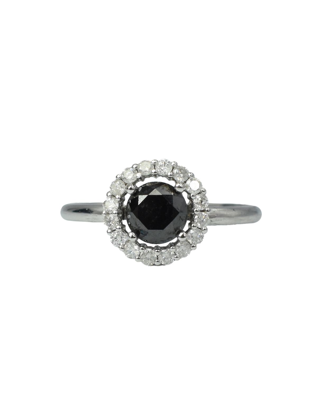Anillo Diamante Negro y Blancos