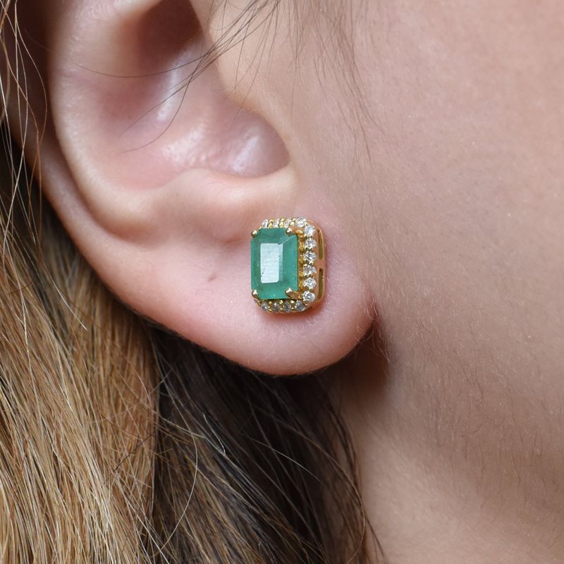 Aretes Esmeraldas y Diamantes