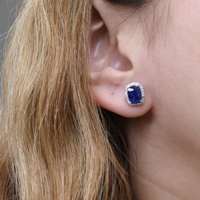 Aretes Zafiros y Diamantes