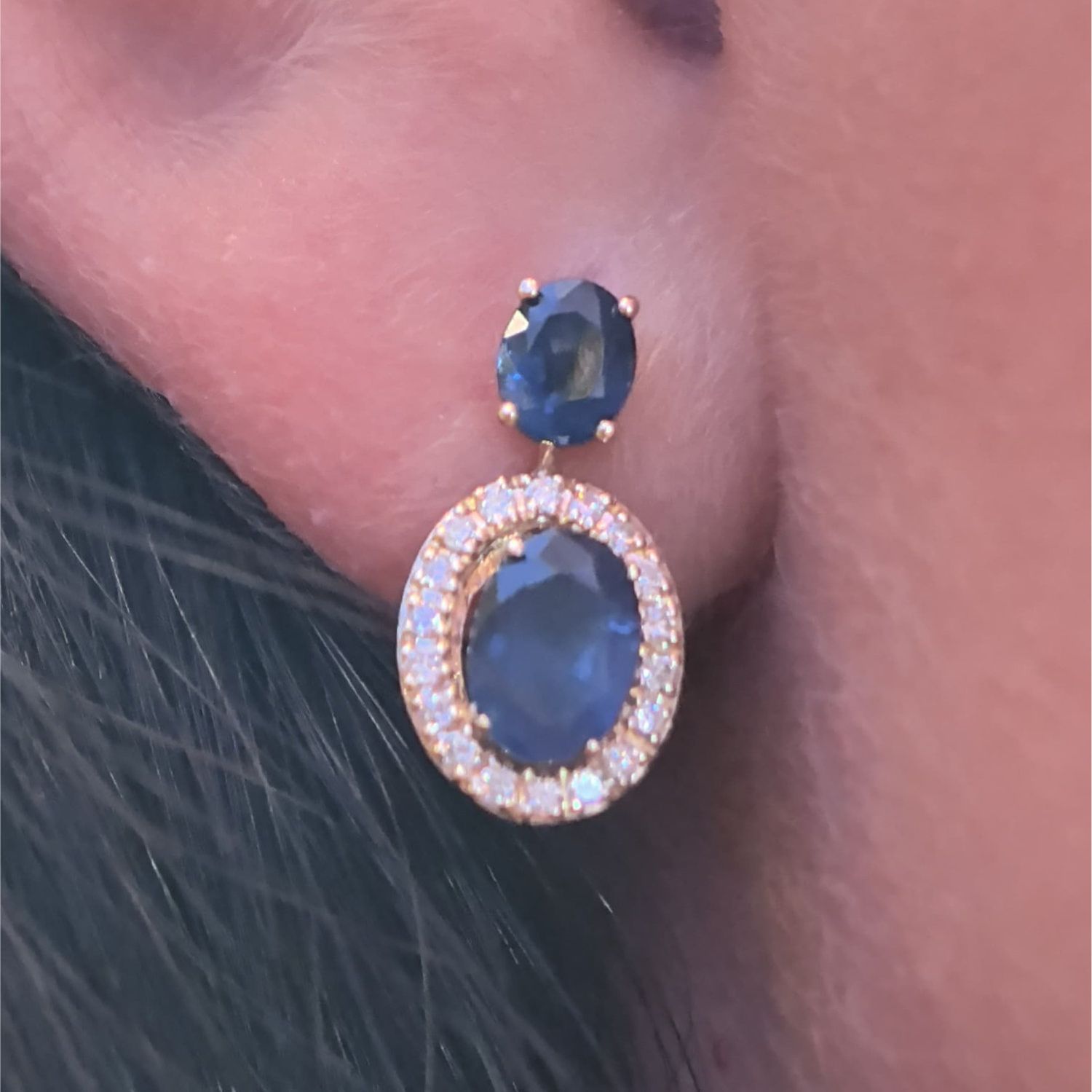 Aretes Zafiros y Diamantes