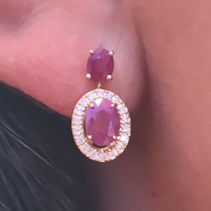 Aretes Rubíes y Diamantes