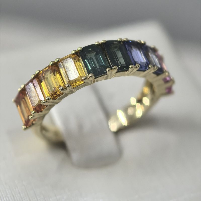 Anillo Churumbela Zafiros Multicolor