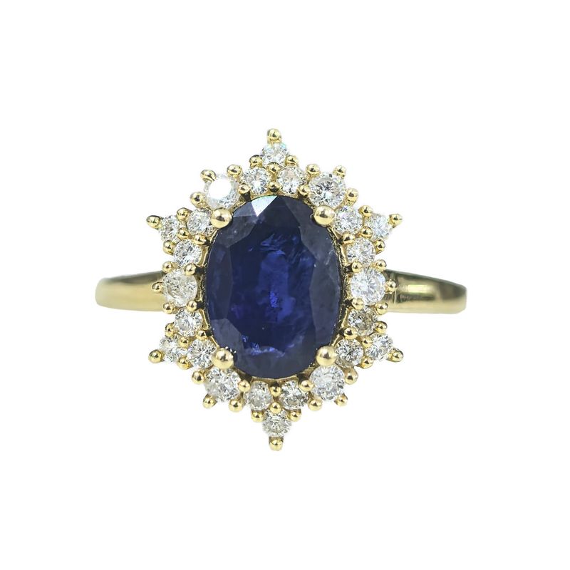 Anillo Zafiro y Diamantes