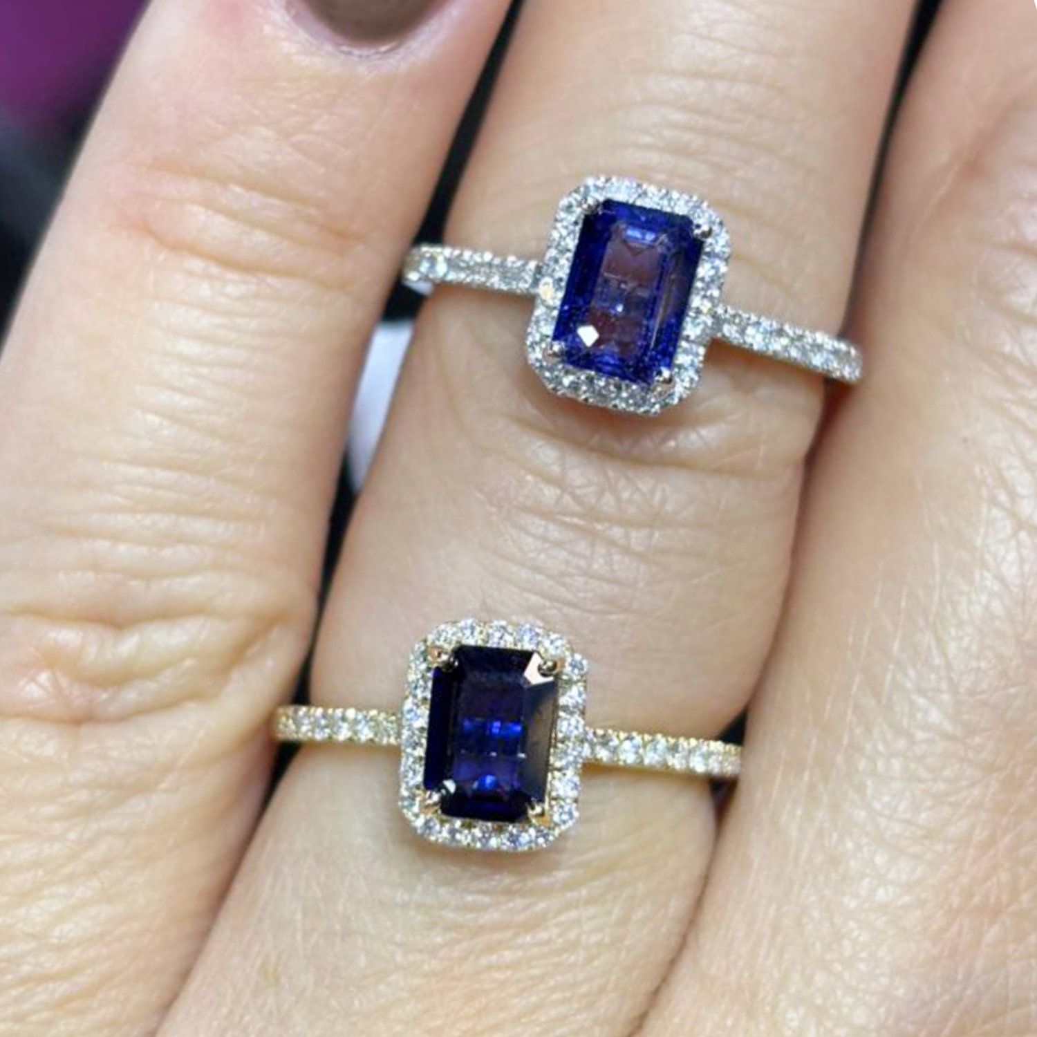 Anillo Zafiro y Diamantes