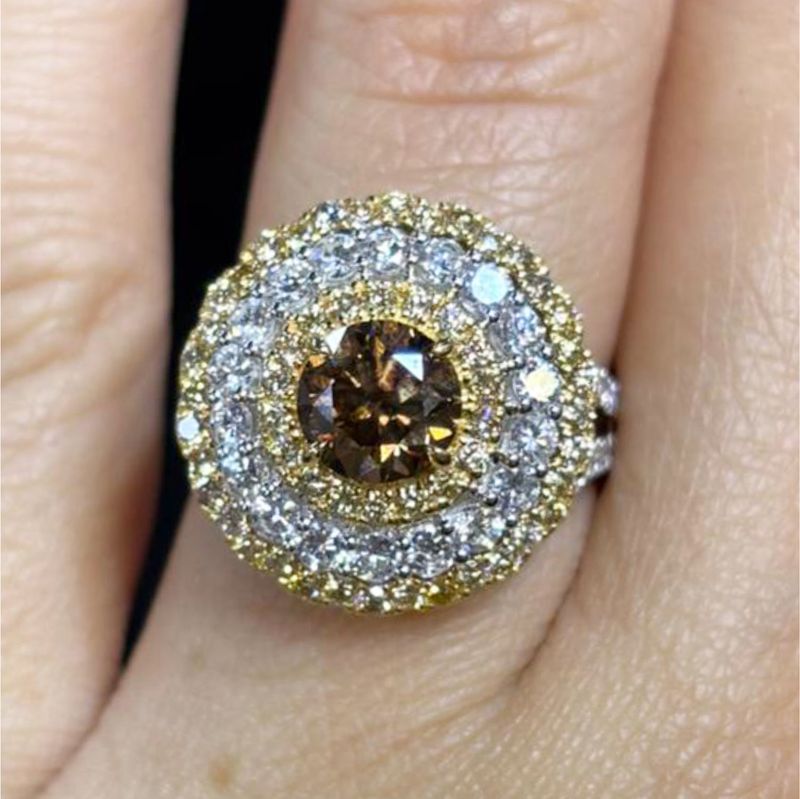 Anillo Diamante Café