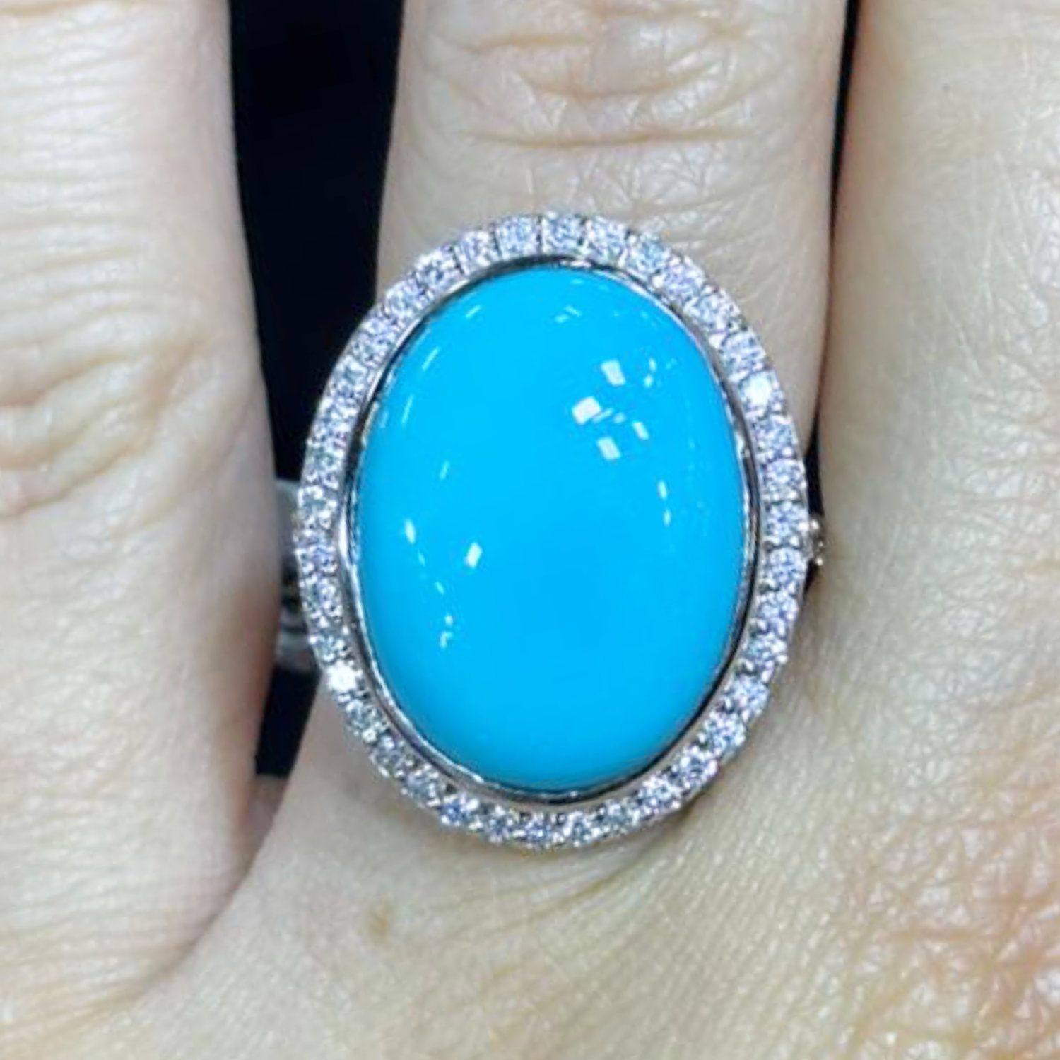 ​Anillo Turquesa y Diamantes