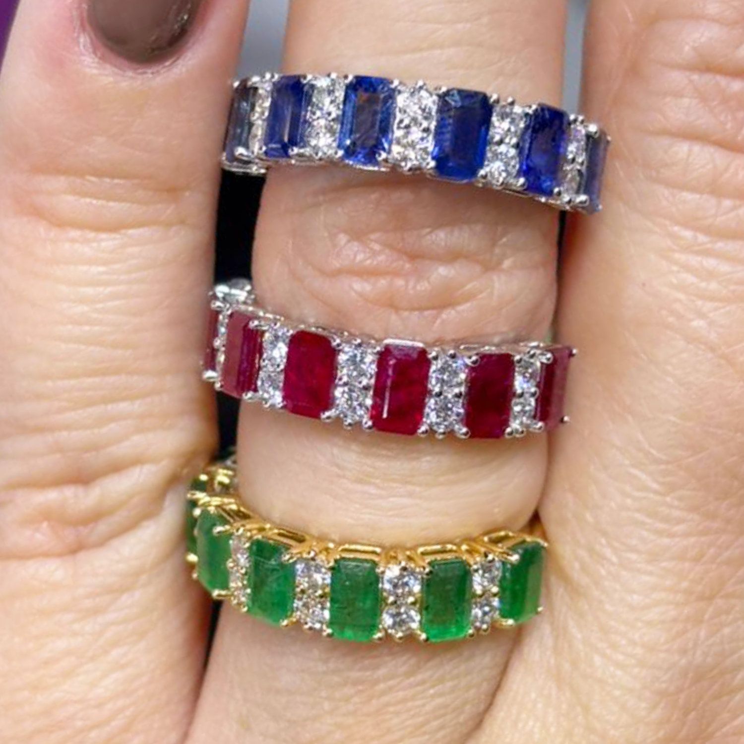​Anillos Esmeraldas, Rubíes o Zafiros y Diamantes