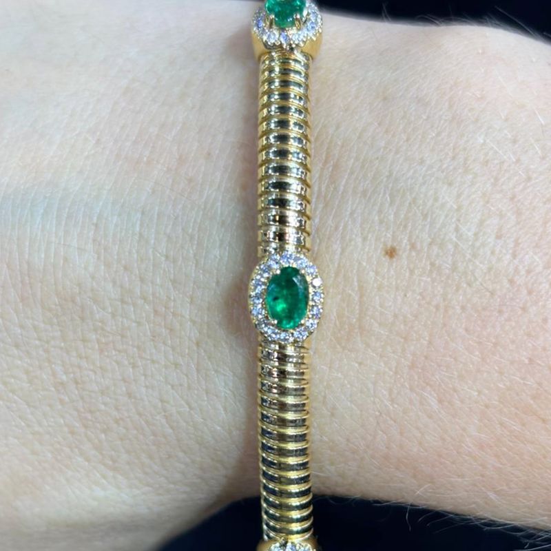 ​Pulsera Esmeraldas y Diamante