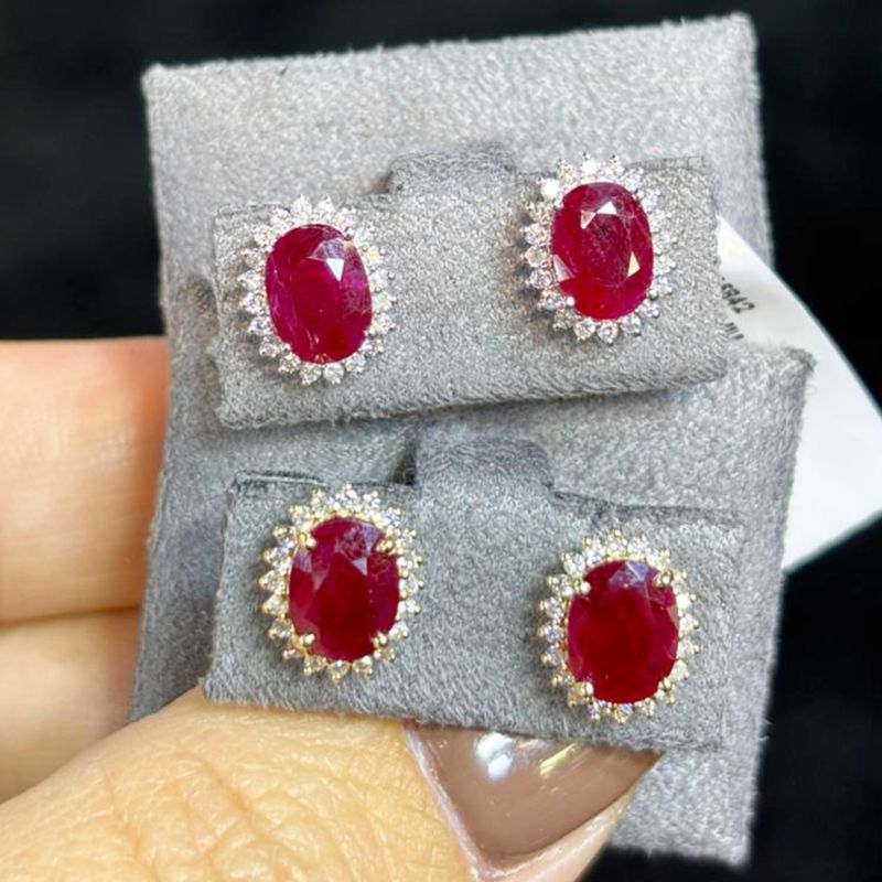 Aretes Rubíes y Diamantes