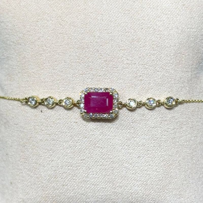 ​Pulsera Zafiro o Rubí y Diamantes
