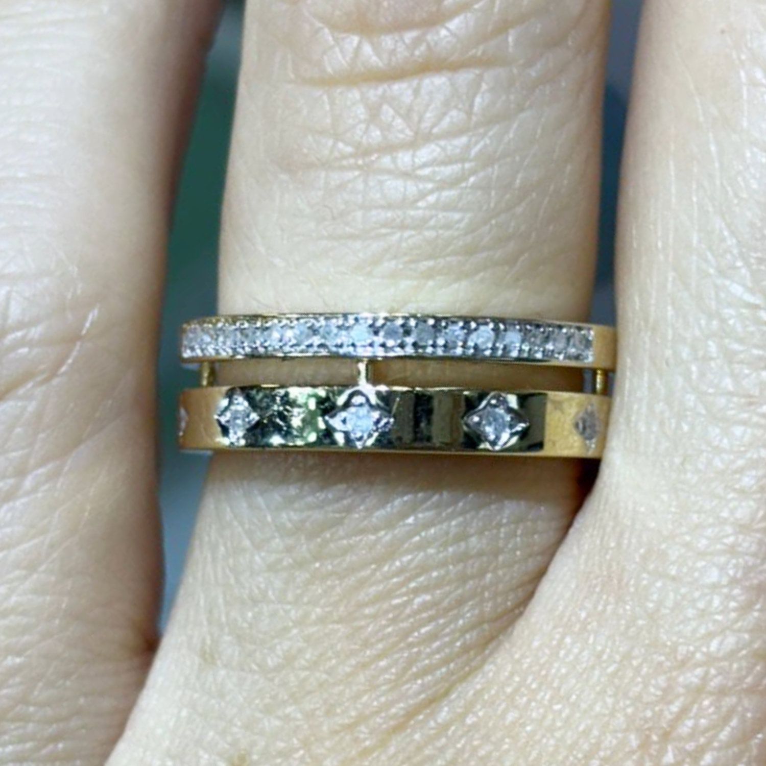 ​Anillo Diamantes Doble