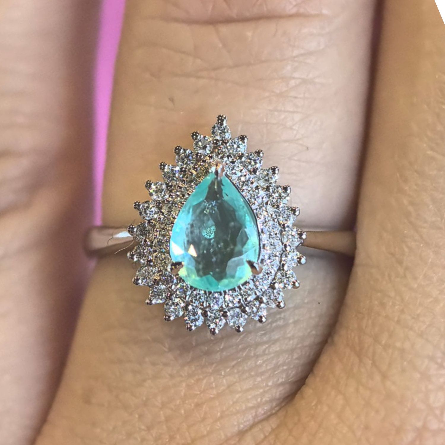 ​Anillo Paraiba y Diamantes