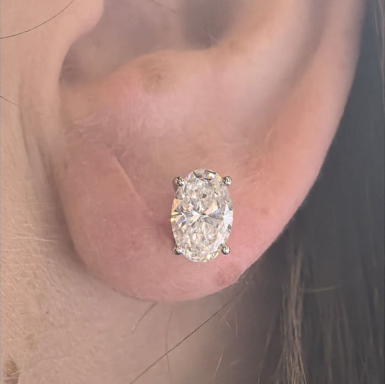 Aretes Ovalados Diamantes de Laboratorio