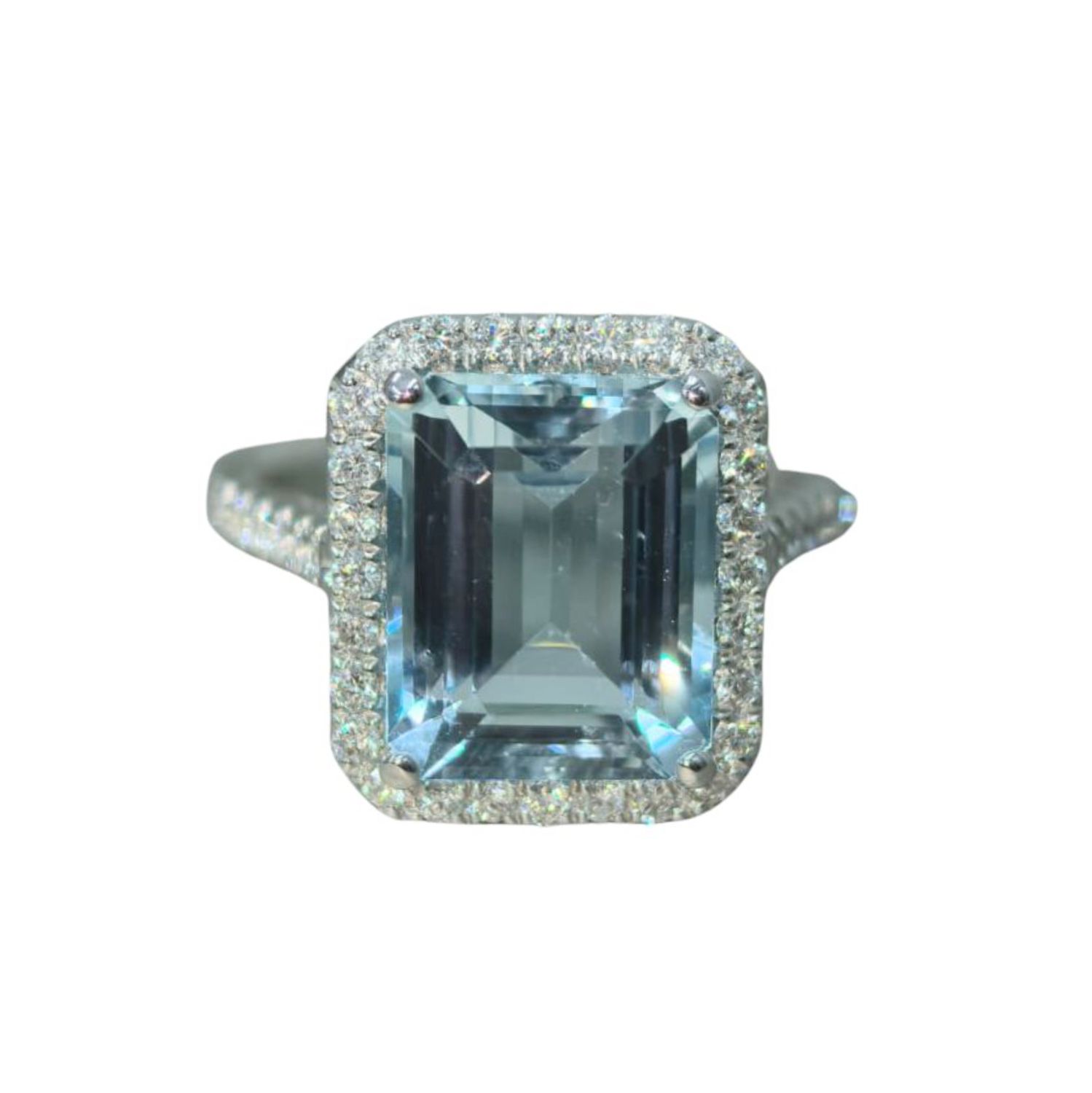 Anillo Aguamarina y Diamantes