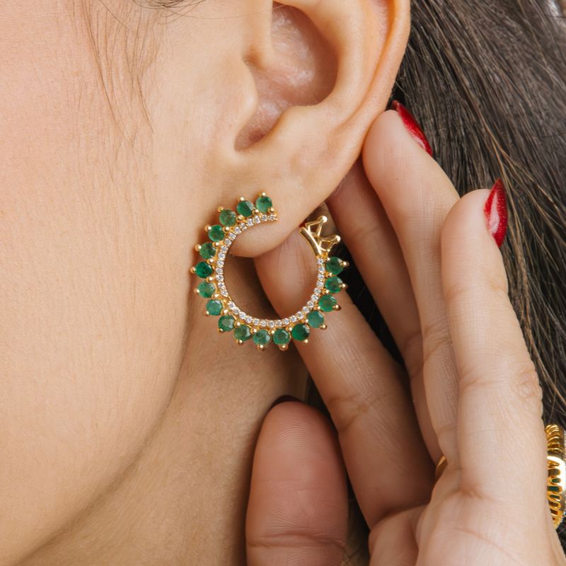 Aretes Esmeraldas y Diamantes
