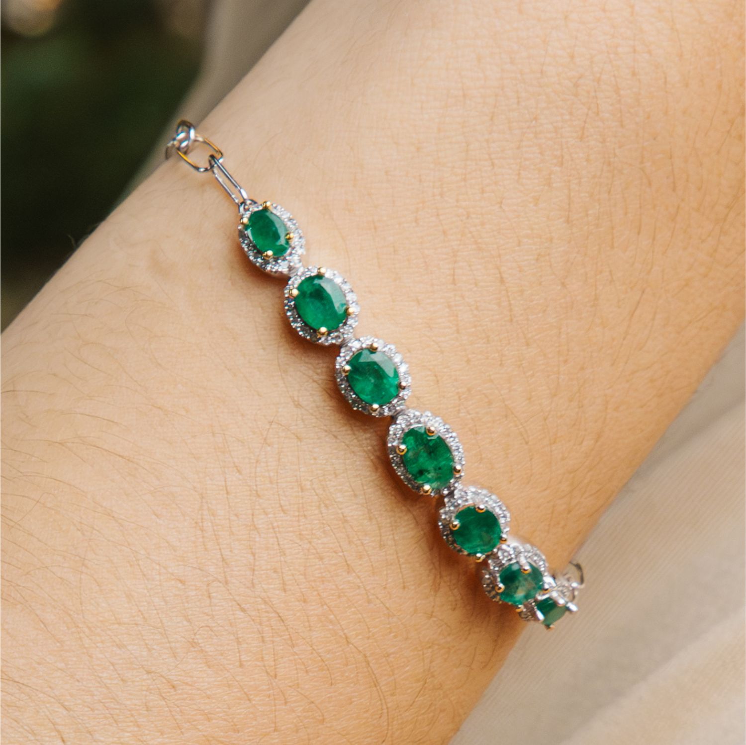 ​Pulsera Esmeraldas y Diamantes