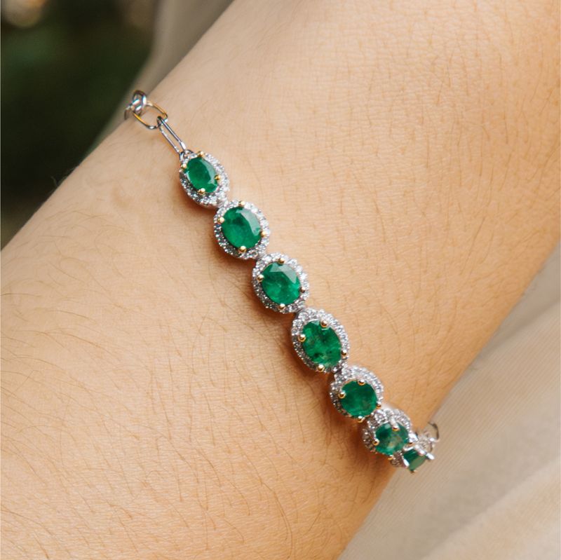 ​Pulsera Esmeraldas y Diamantes