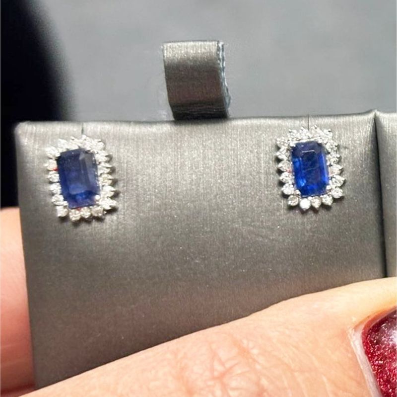 Aretes Zafiros y Diamantes