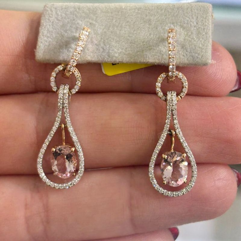 Aretes Morganitas y Diamantes