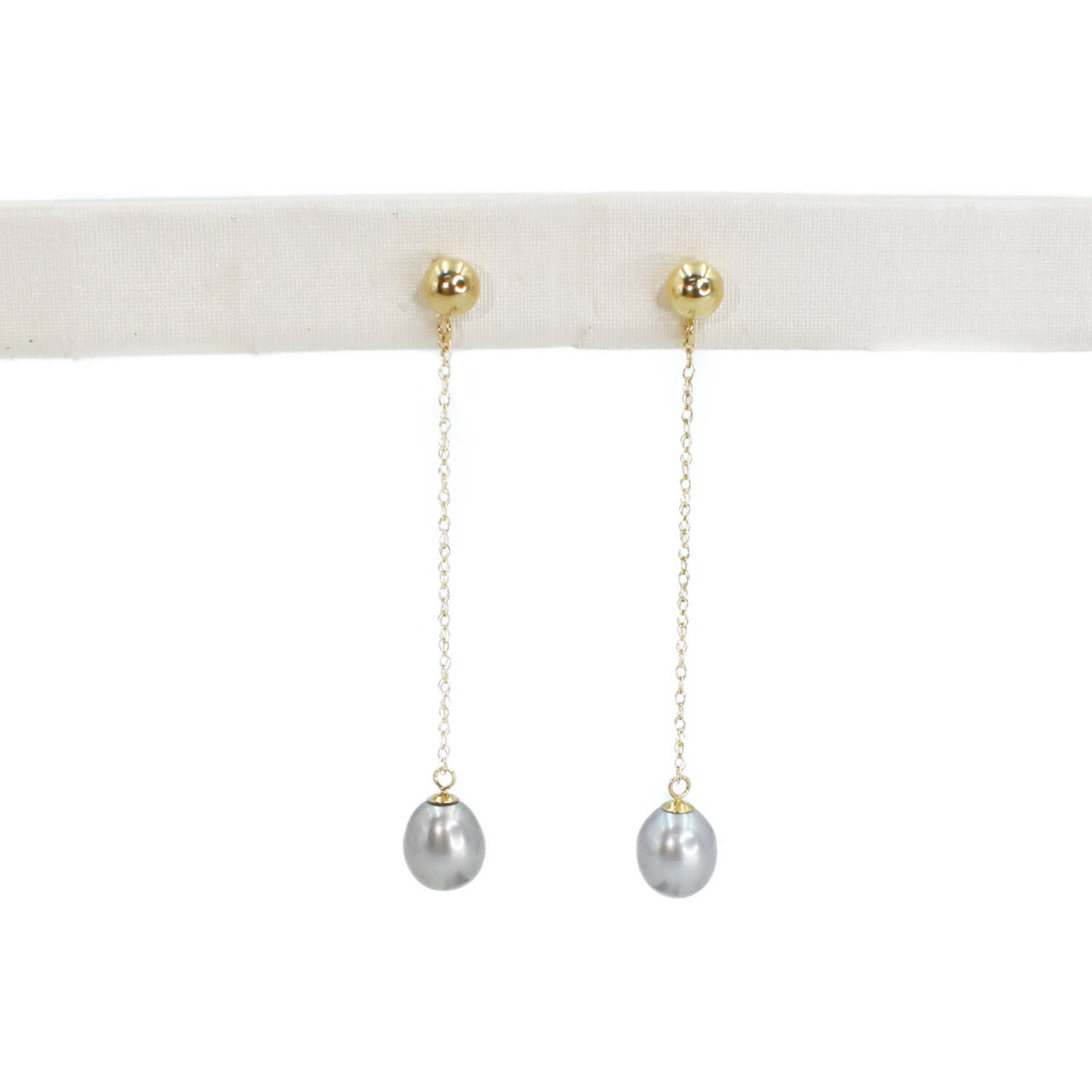Aretes Perla Gris