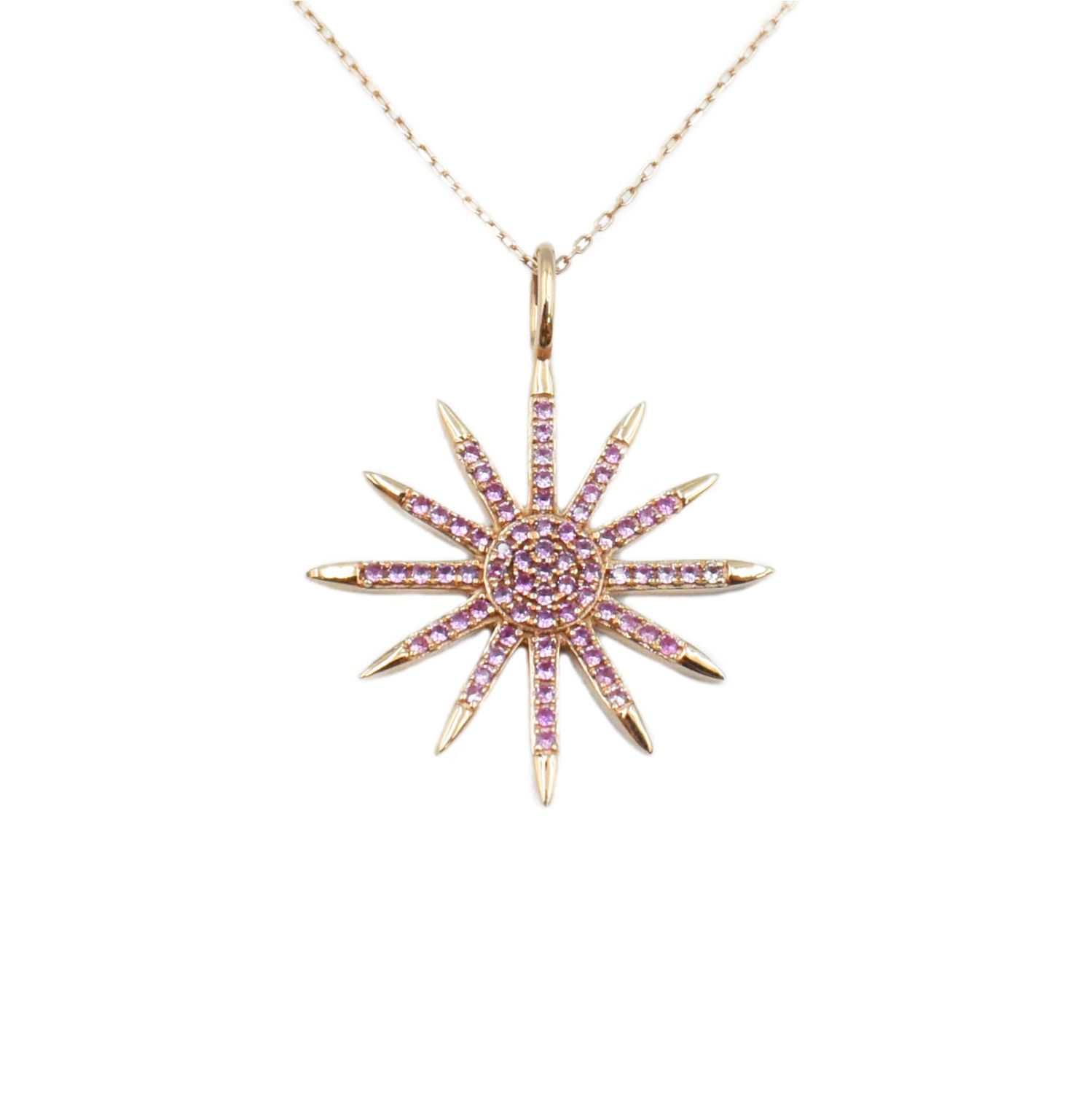 Collar Estrella Zafiros Rosa