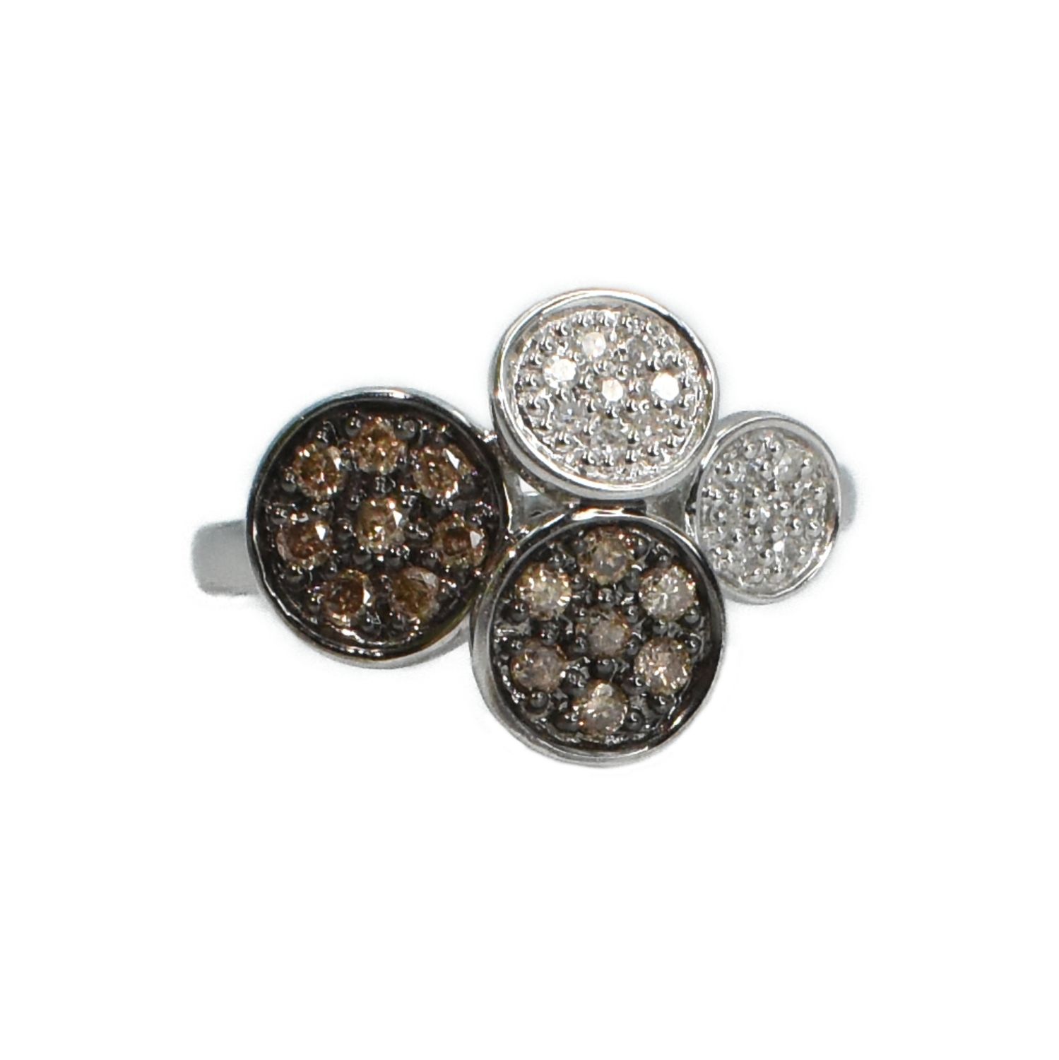 Anillo Diamantes Champagne y Blancos