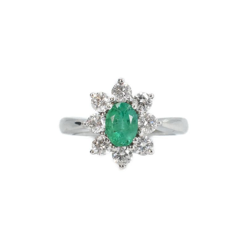 Anillo Esmeralda y Diamantes