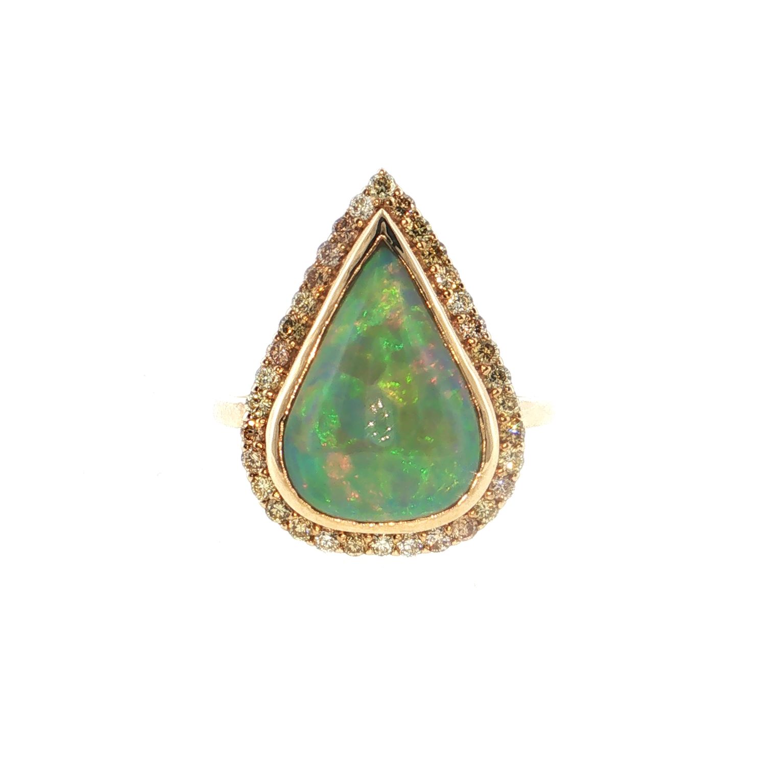 Anillo Opalo y Diamantes