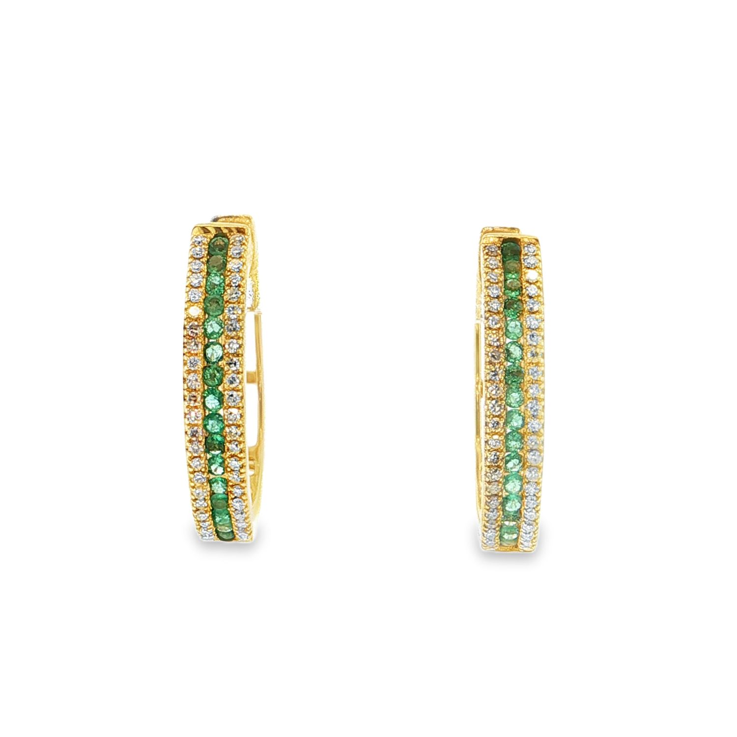 Aretes Esmeraldas y Diamantes