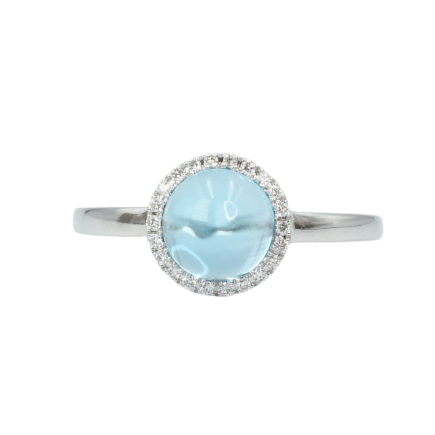 ​Anillo Topacio Azul y Diamantes