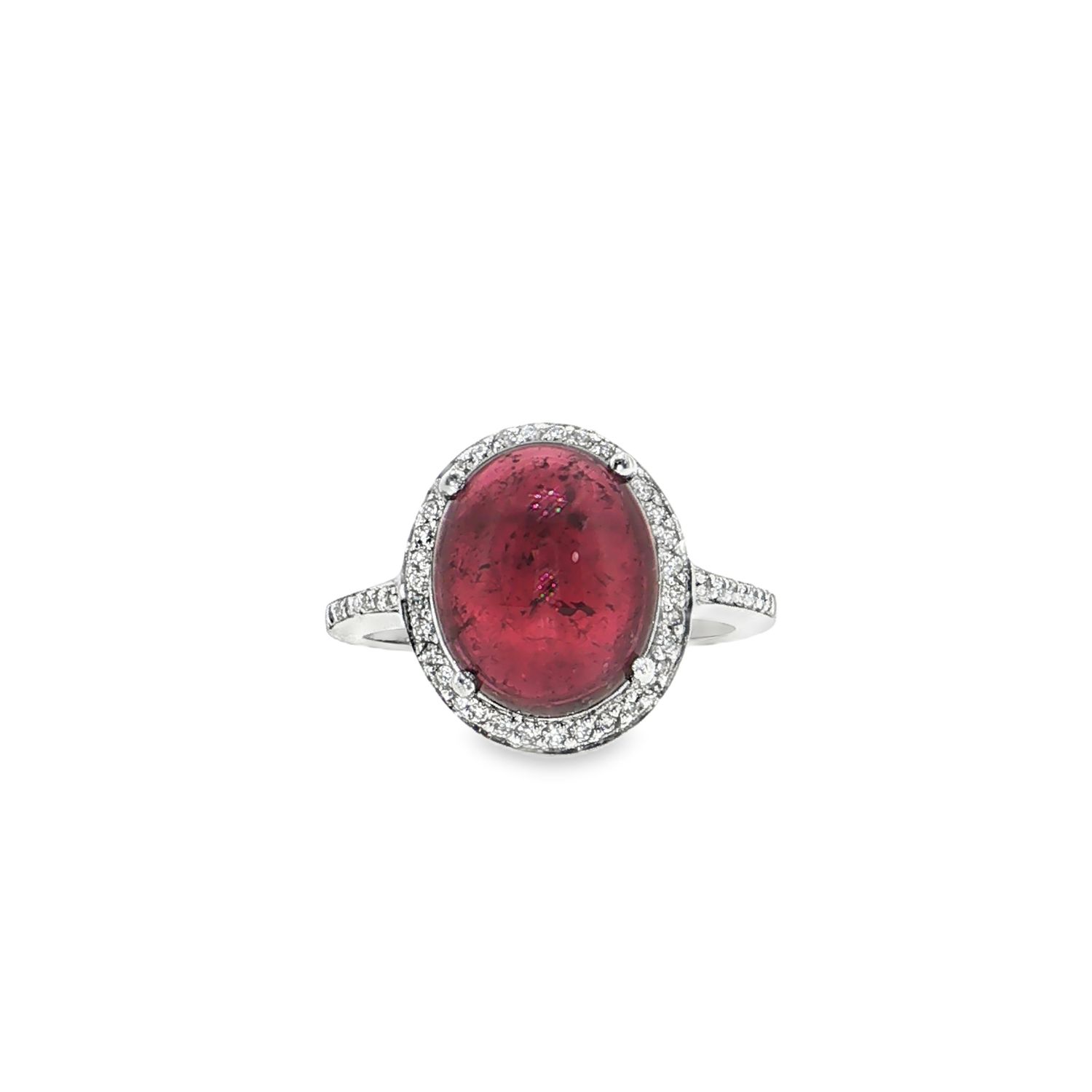 Anillo Turmalina Cabuchón Rosa