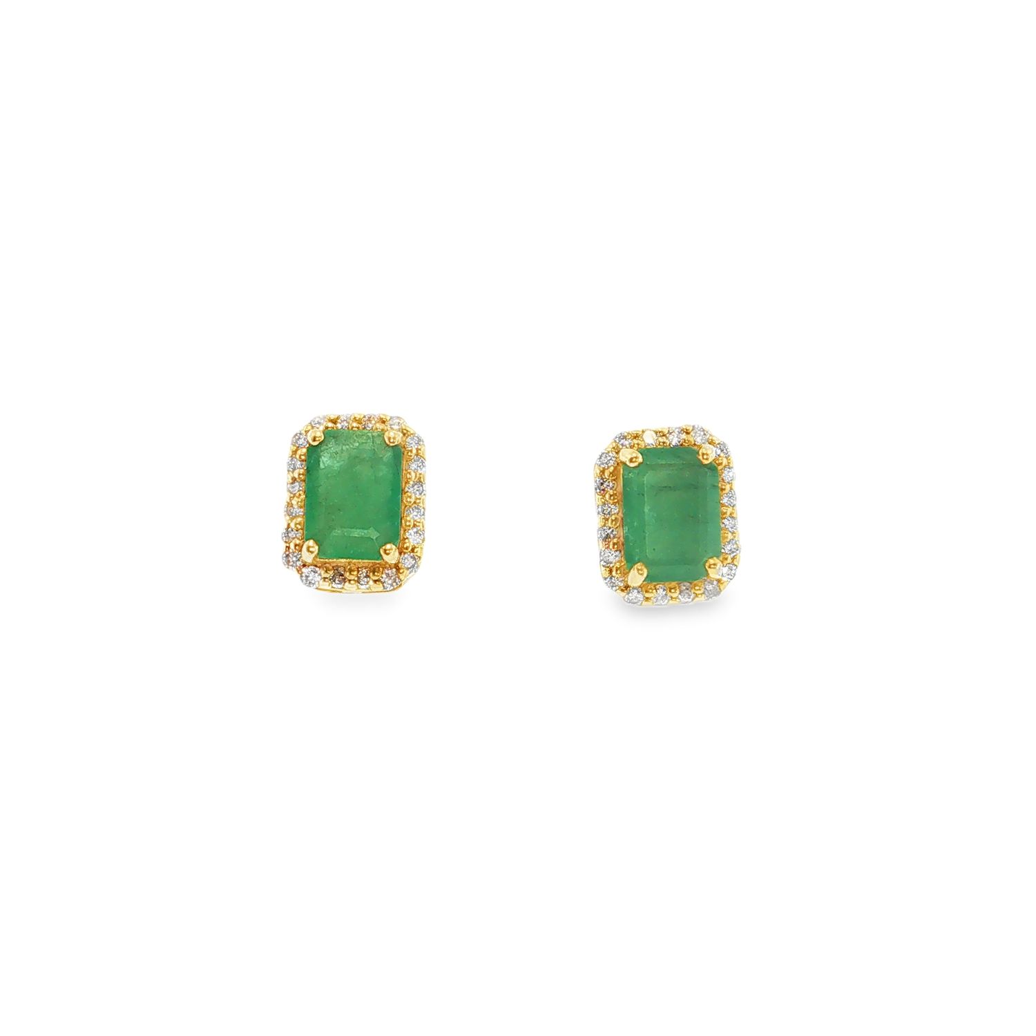 Aretes Esmeraldas y Diamantes