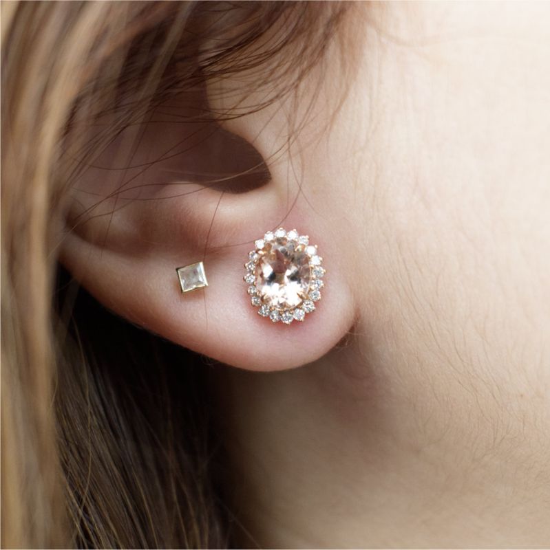 Aretes Morganitas y Diamantes