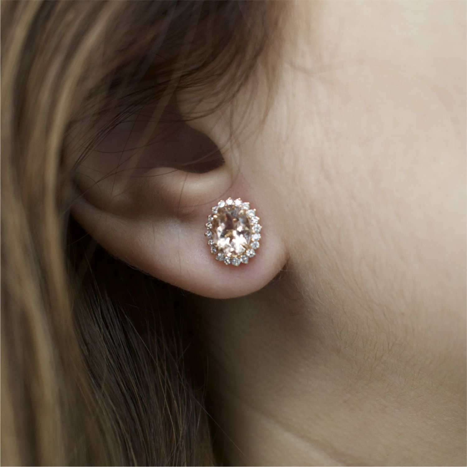Aretes Morganitas y Diamantes