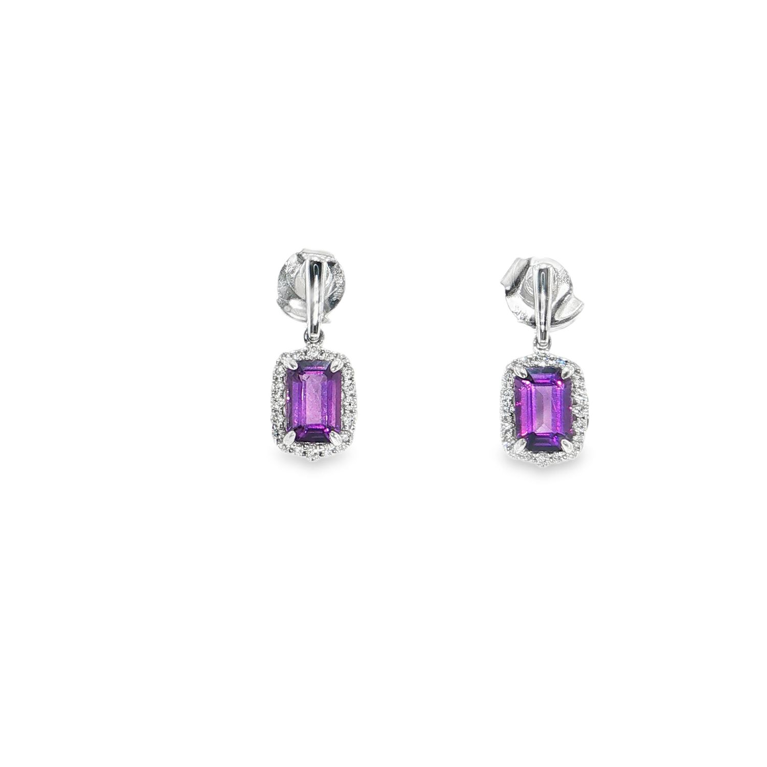 ​Aretes Amatistas y Diamantes