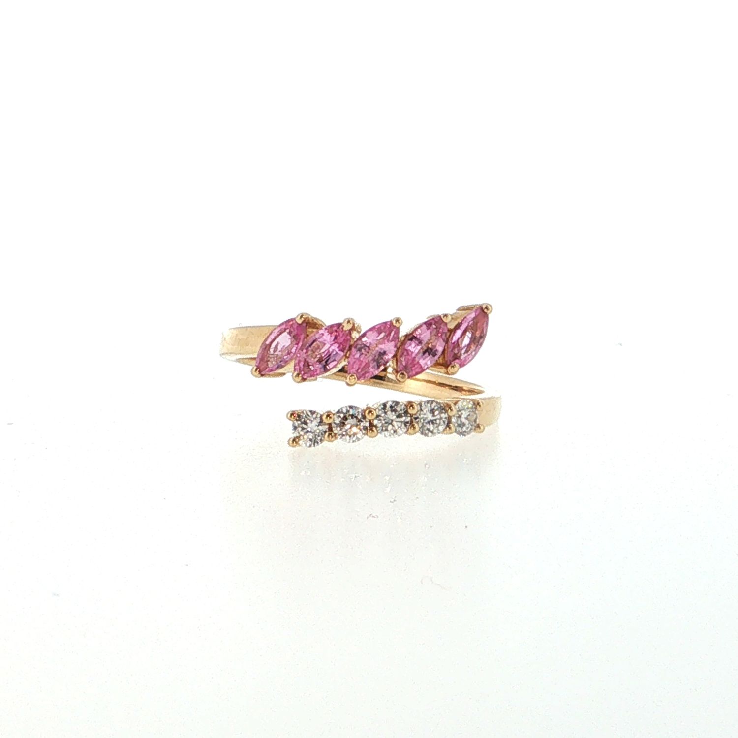 ​Anillo Zafiros Rosas y Diamantes