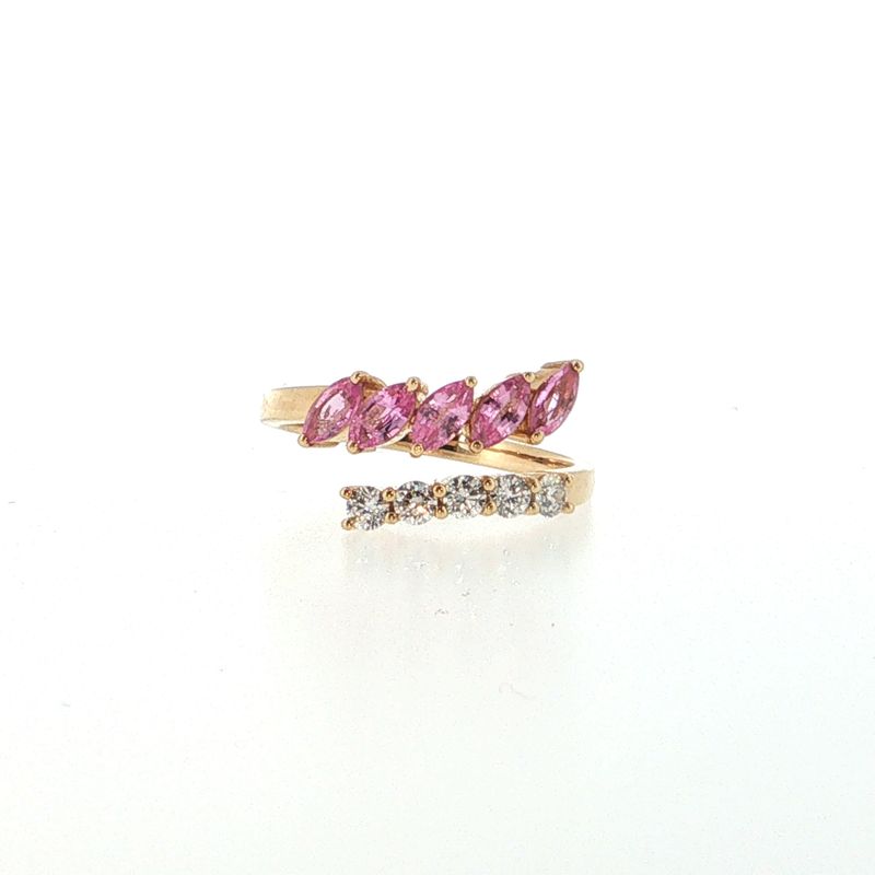 ​Anillo Zafiros Rosas y Diamantes