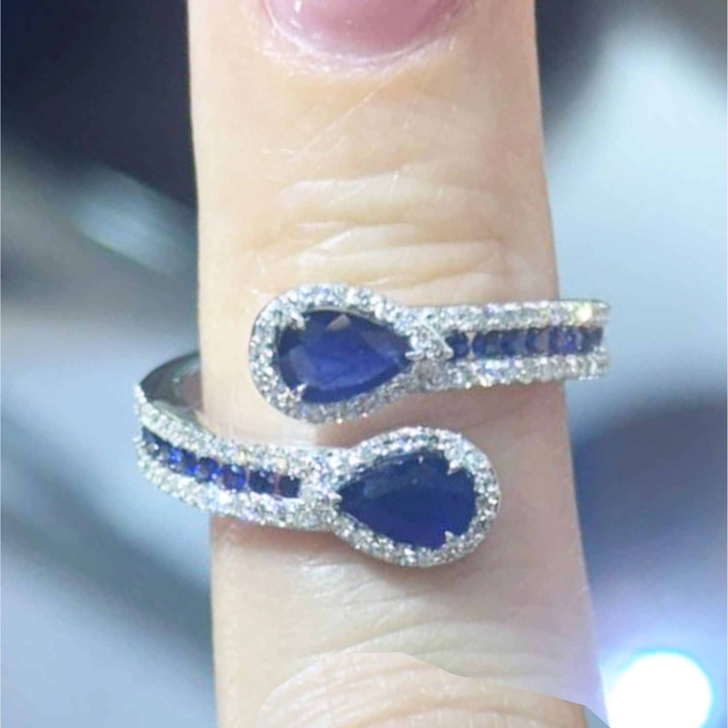 Anillo Zafiros y Diamantes