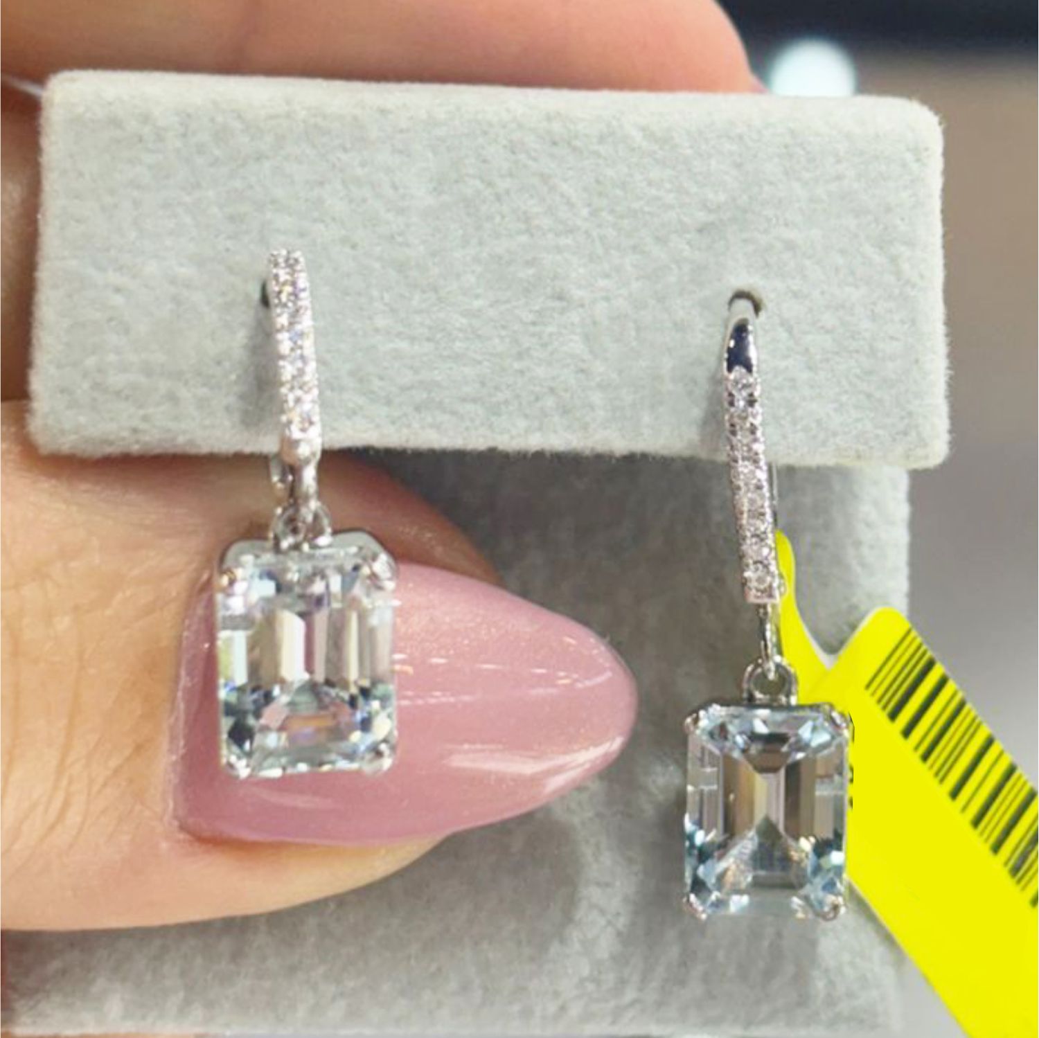 ​Aretes Aguamarinas y Diamantes