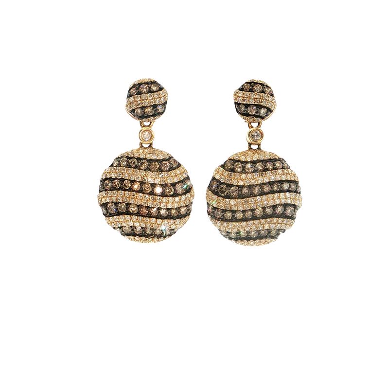​Aretes Diamantes Chocolates y Diamantes Blancos