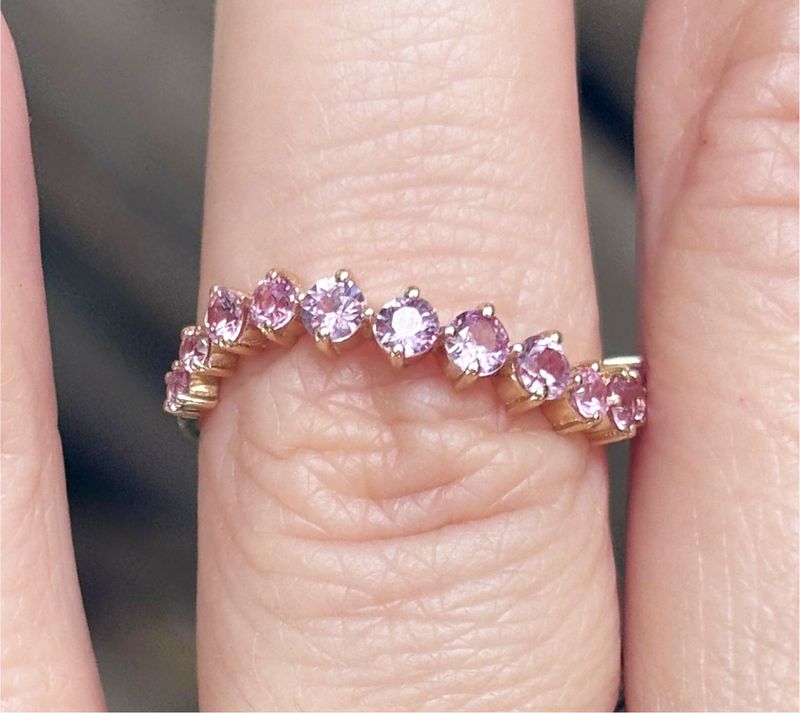 Anillo Churumbela Zafiros Rosas