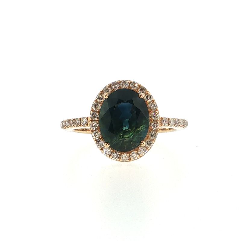 Anillo Zafiro y Diamantes