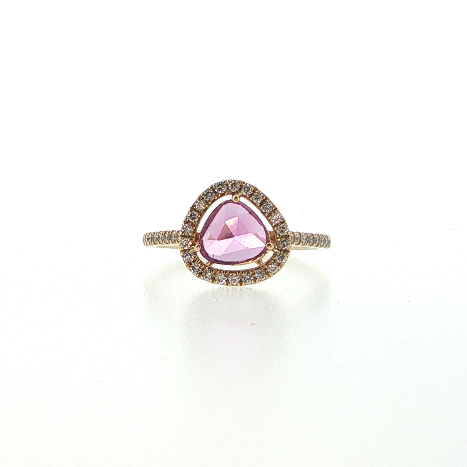 Anillo Zafiro Rosa y Diamantes