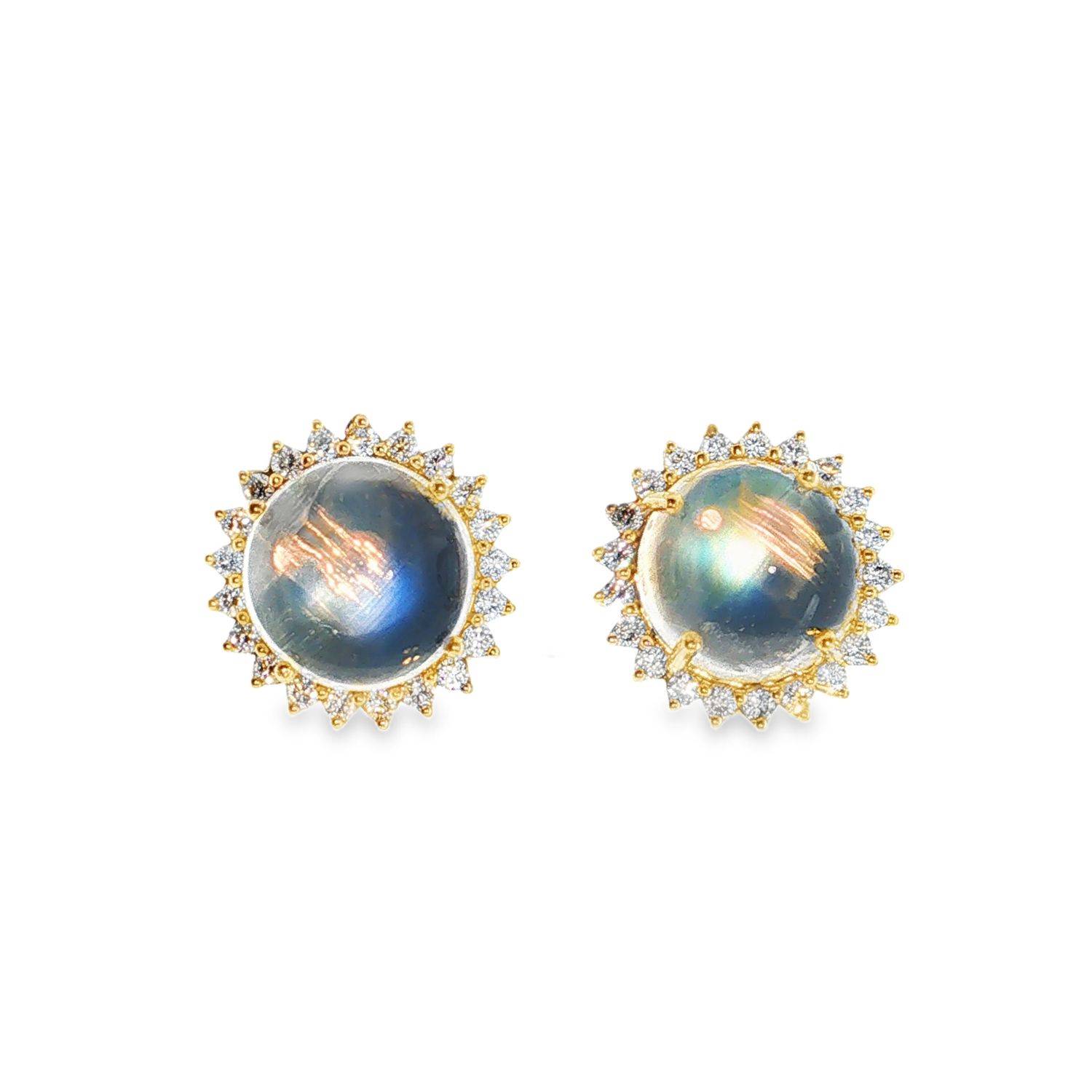 Aretes Moonstone y Diamantes